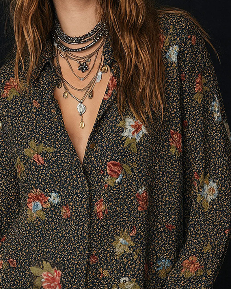 Vintage Bohemian Print Shirt