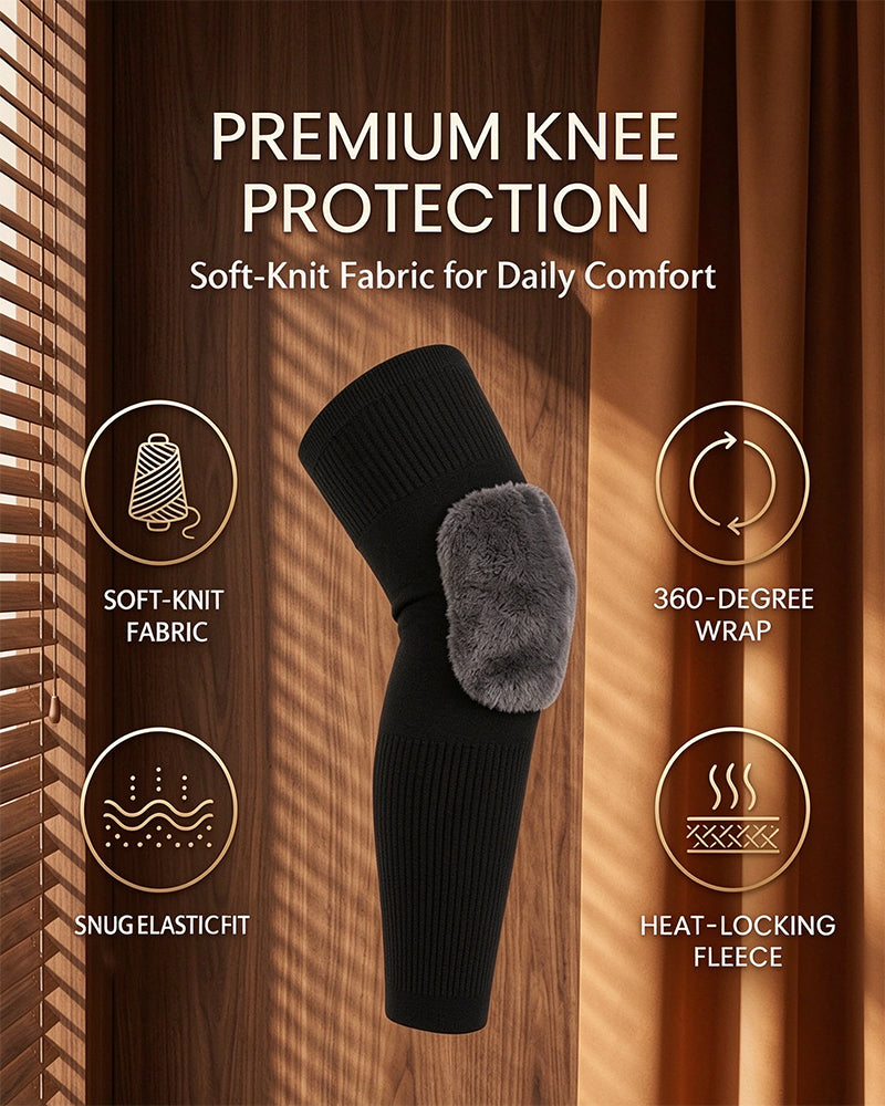 Fleece-Lined Soft-Knit Thermal Knee Warmers