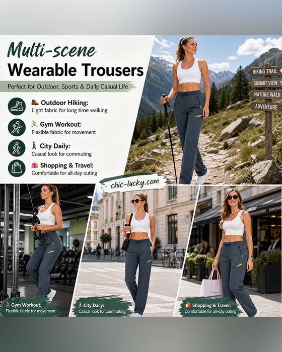 Zip Pocket Straight-Leg Pants
