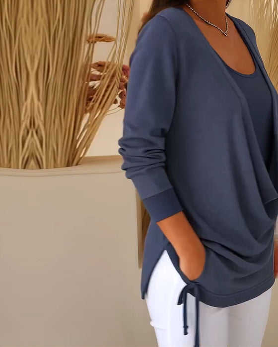 Fake Two-Piece Fashion Tops