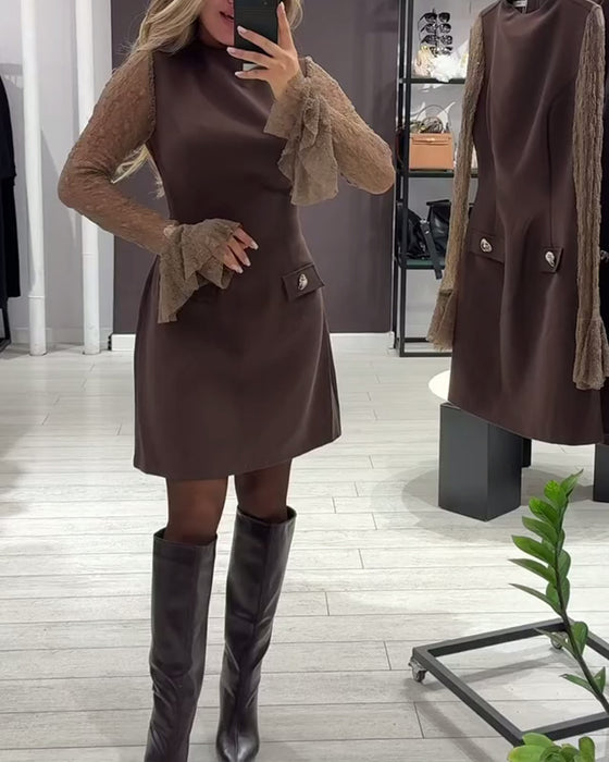 Stylish And Elegant Bell-Sleeved Dress