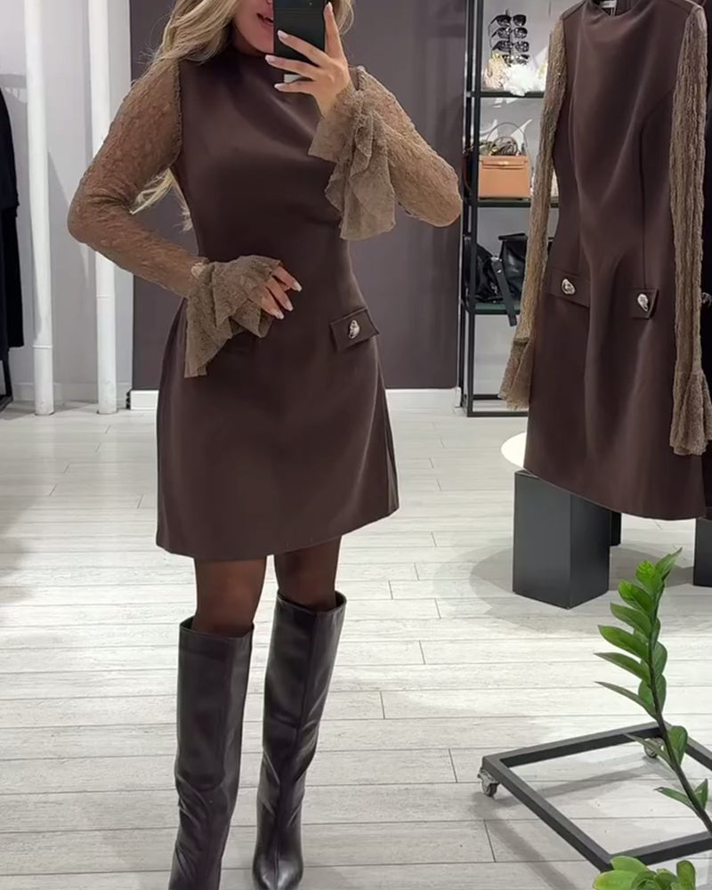 Stylish And Elegant Bell-Sleeved Dress