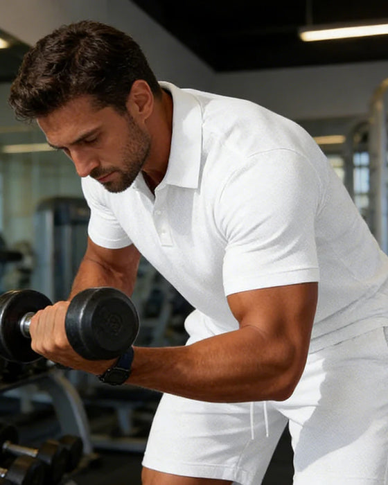 Men's Summer 2-Piece Polo & Shorts Set