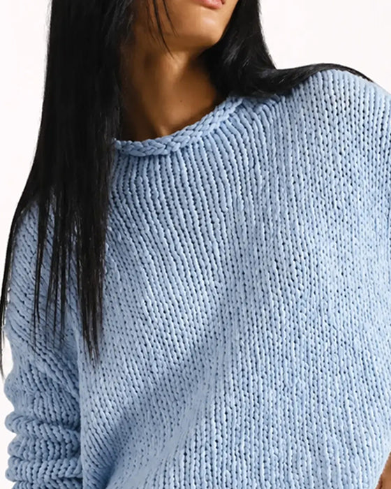 Crew Neck Short Long Sleeve Solid Pullover