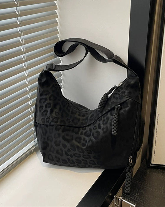 Leopard Print Suede Women's Bag