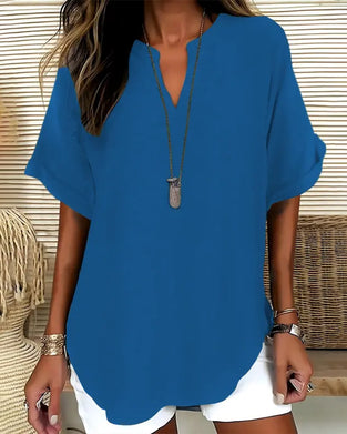 Loose Solid Color Women's Casual Blouse