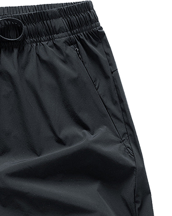 Men Elastic Waist Pocket Quick-Dry Ice Silk Sports Shorts