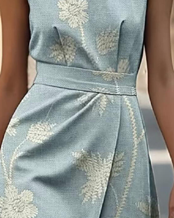 Waist-Cinching Sleeveless Dress