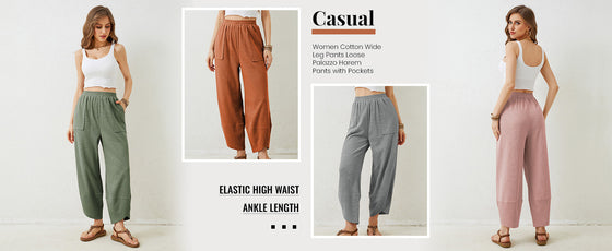 Women’S Harem Barrel Wide Leg Pants