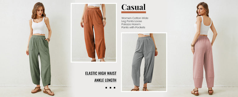Women’S Harem Barrel Wide Leg Pants