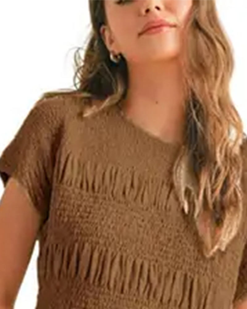 Solid-Color Short-Sleeve Set
