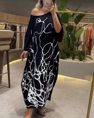 Crew Neck Line Loose Dress