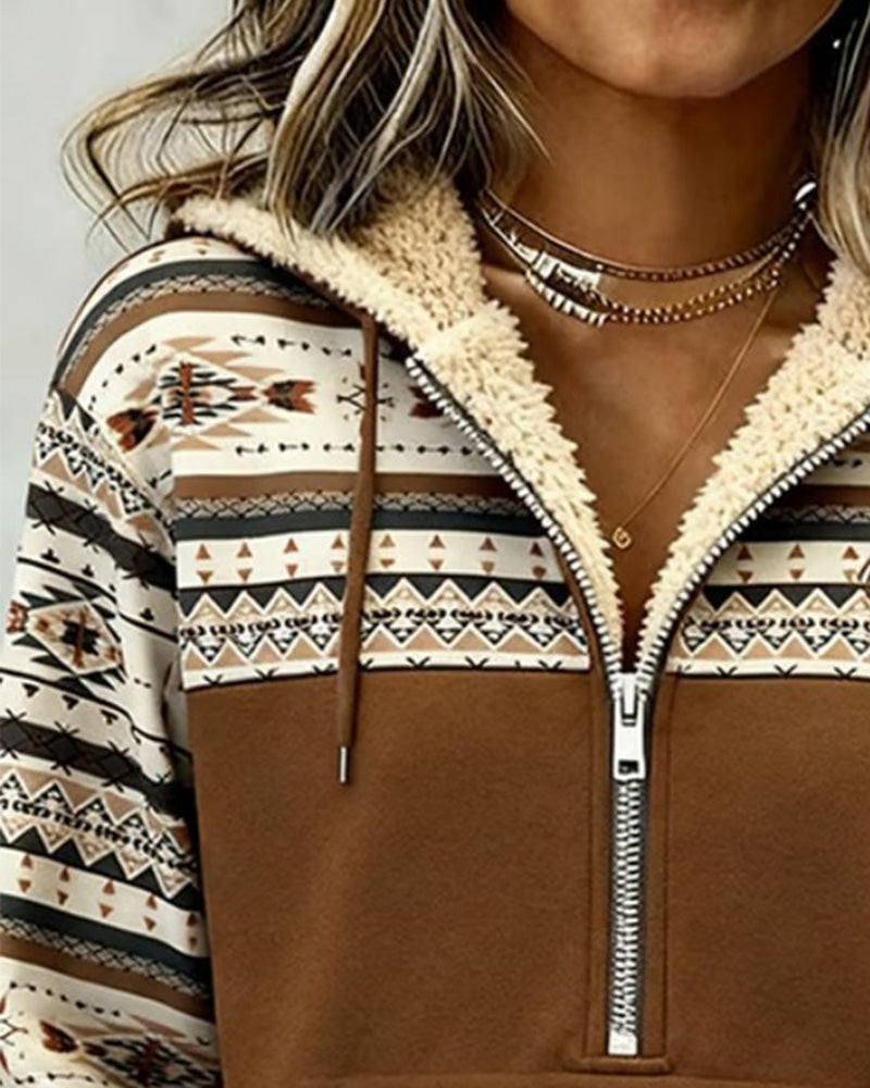 Casual Hooded Contrast Hoodie