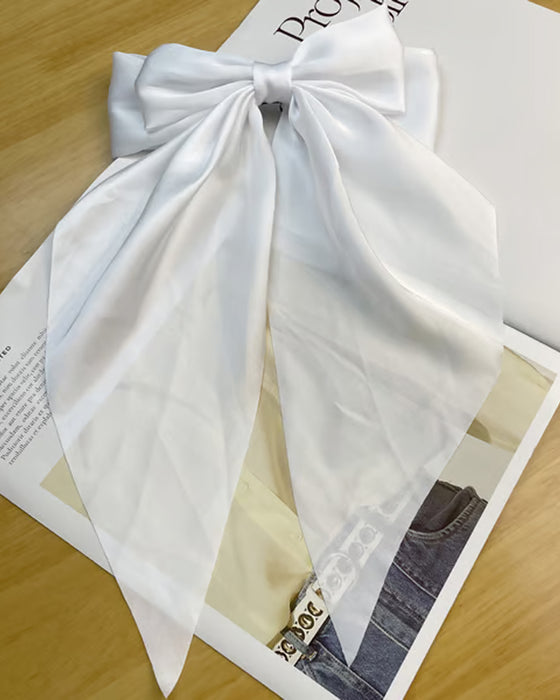 🔥Large Bow Hair Clip for Women – Wedding & Everyday Ponytail Accessory with Long Tail