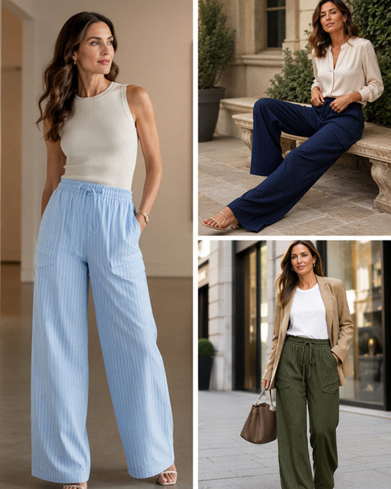 Pocket Drawstring Long Pants