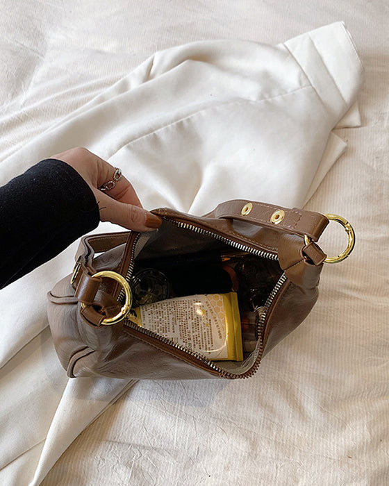 Waxed Leather Underarm Bag