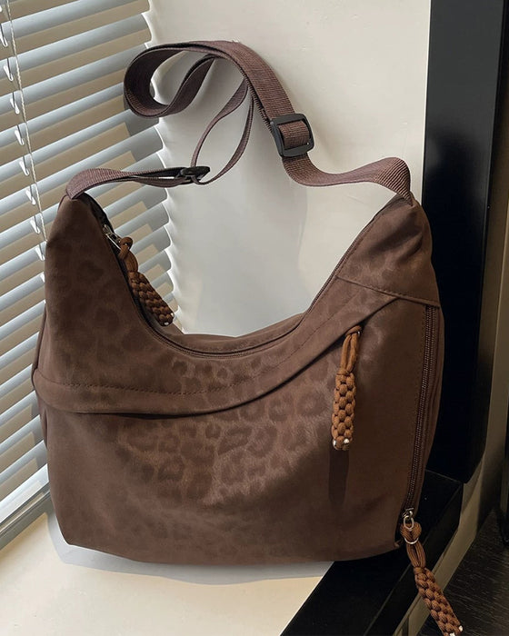 Leopard Print Suede Women's Bag