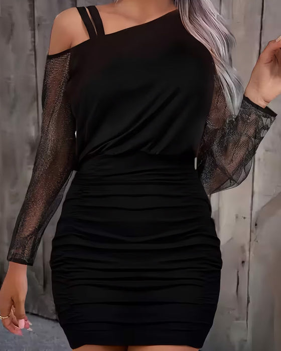 Solid Color Long Sleeve Dress