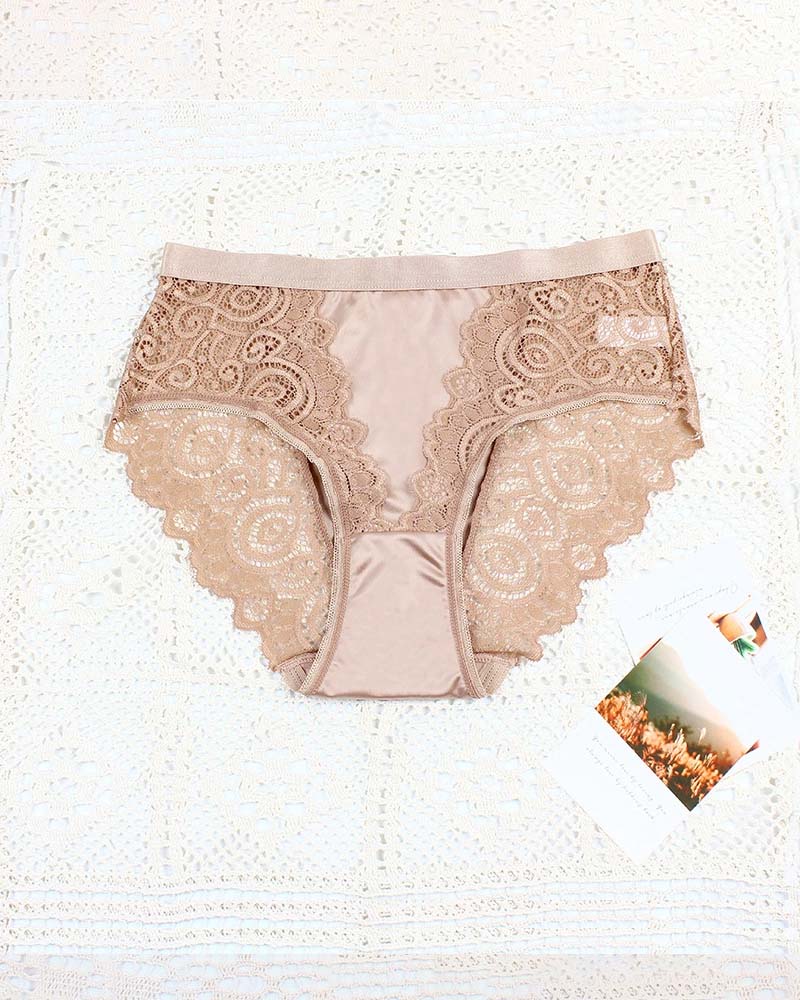 Women's High Waist Contrast Panties Set