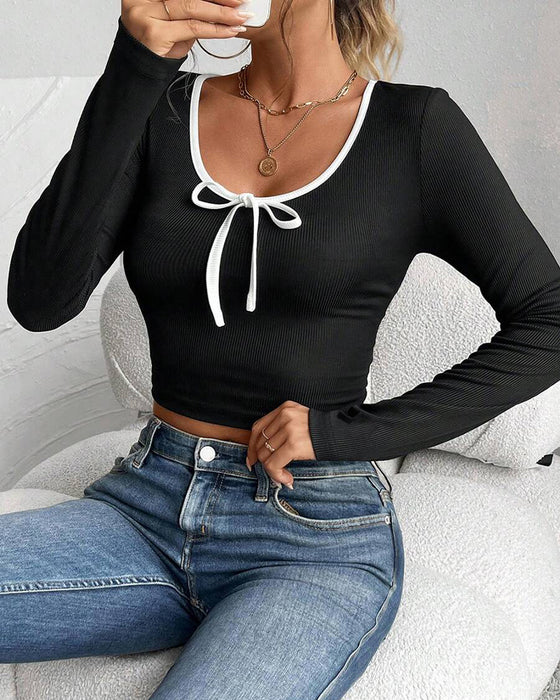 Long Sleeve Slim Fit Blouse