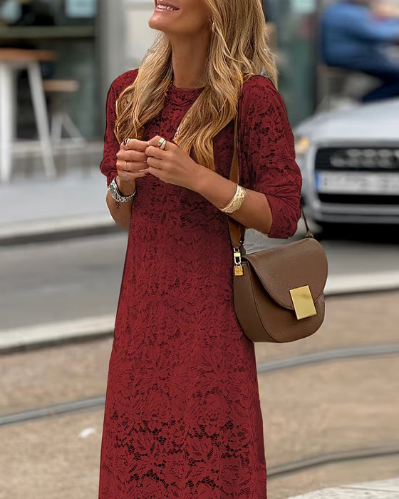 Elegant Solid Color Floor-Length Dress