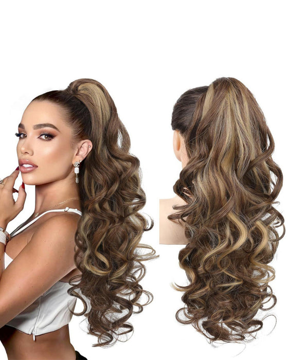 Women's Wig With Clip-On Large Wave Ponytail