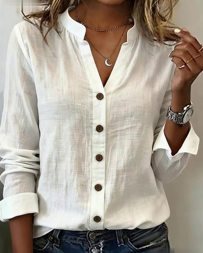 100% Cotton V-Neck Versatile Shirt