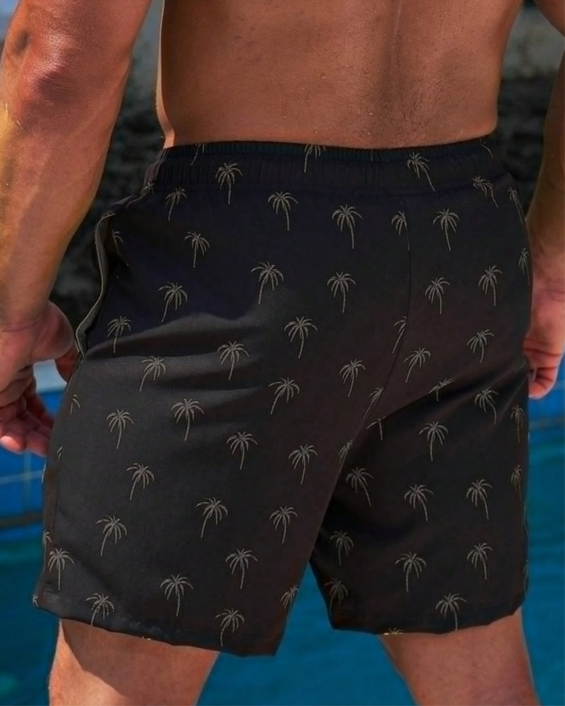 Lace-Up Printed Men's Casual Shorts