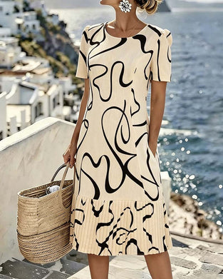 Casual Print Short Sleeve Dress