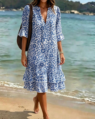Half Sleeve Ruffle Dress