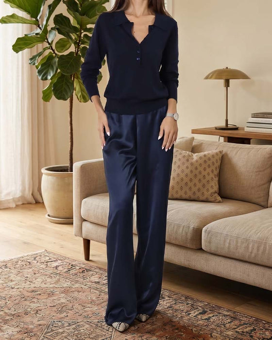 Casual Solid Color Straight Pants