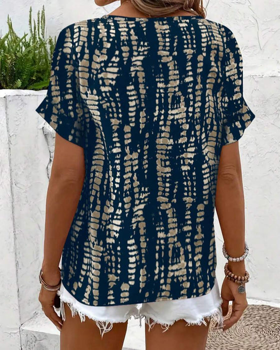 Retro Print Short Sleeve T-Shirt