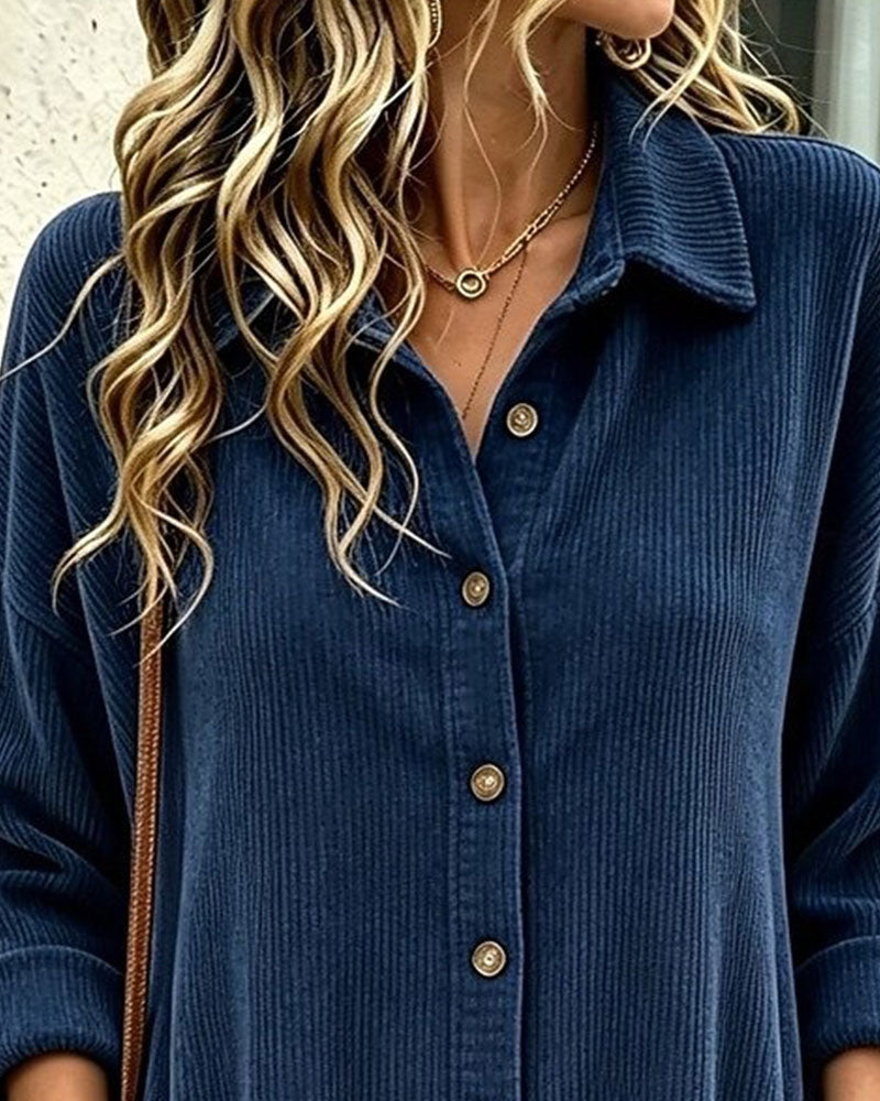 Stylish Shirt Style Short Dress