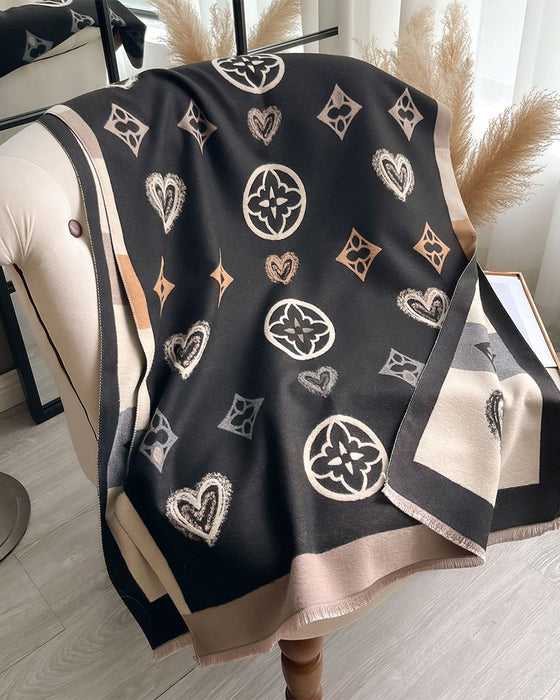 Heart Geometric  Fashion Warm Scarf