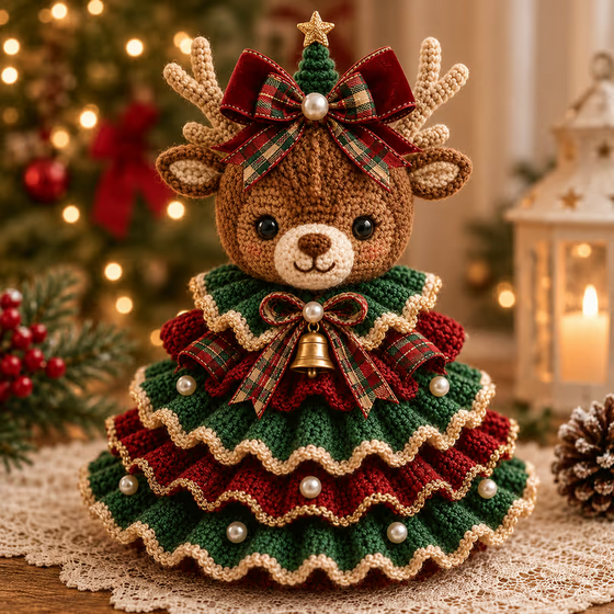 🎄 Crochet Animal Christmas Tree DIY Kit