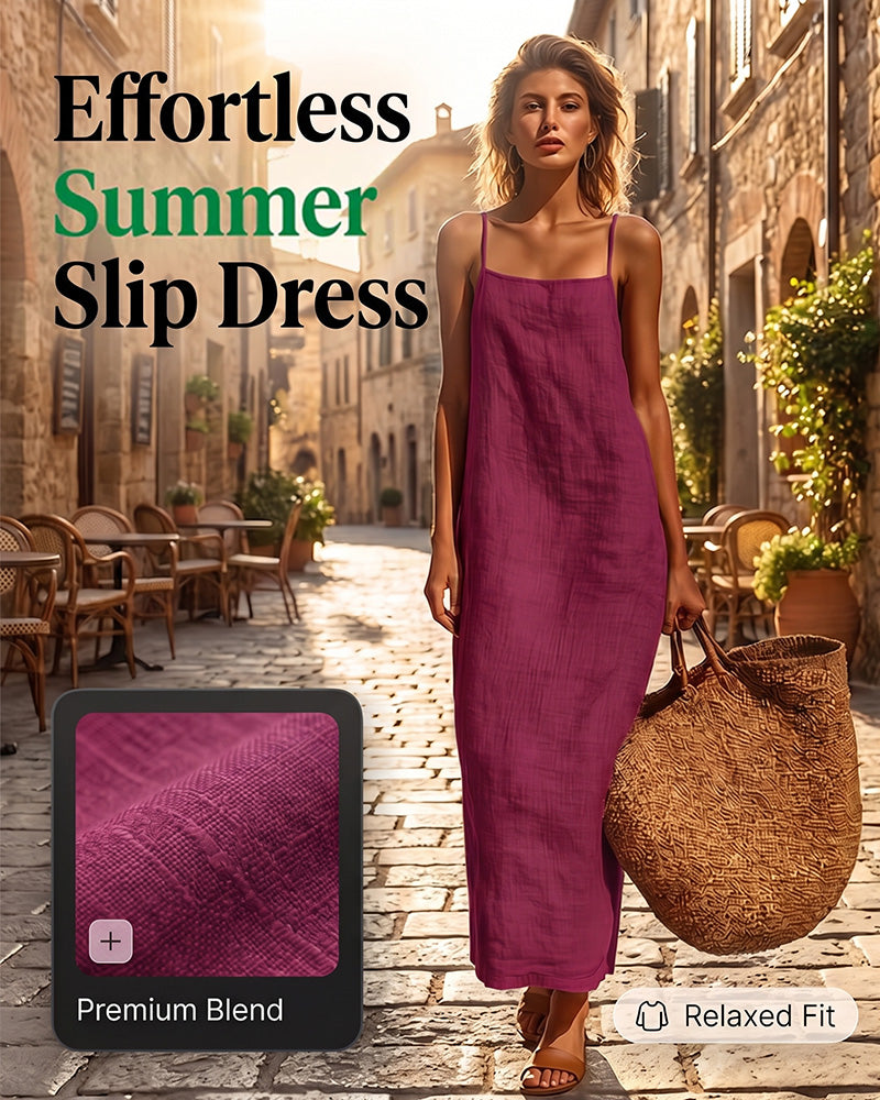 Solid Color Spaghetti Strap Maxi Dress