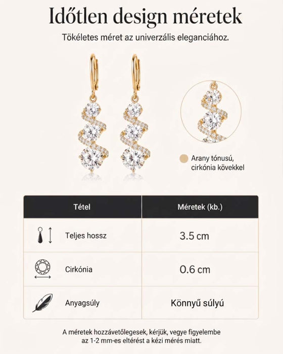💎👗 Aszimmetrikus spirál és csepp alakú fülbevaló ✨
