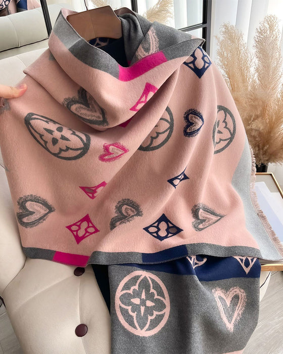 Heart Geometric  Fashion Warm Scarf