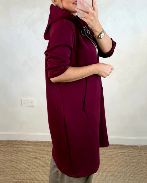 Oversized Hooded Dress with Pockets