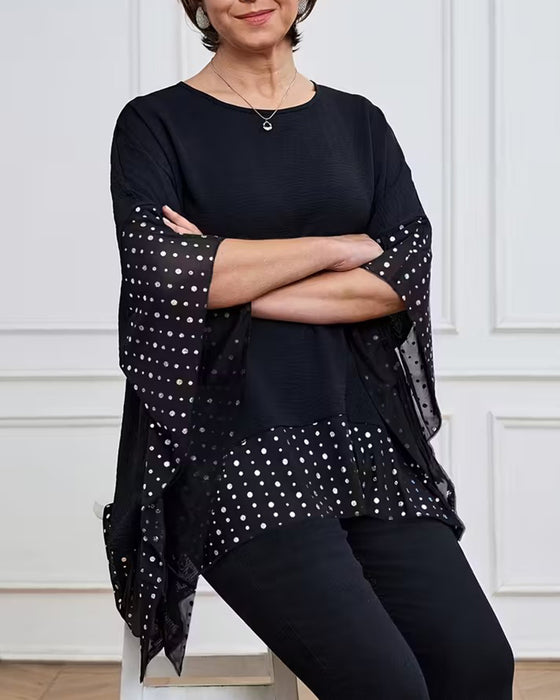 Fashionable Batwing Sleeve Loose Top