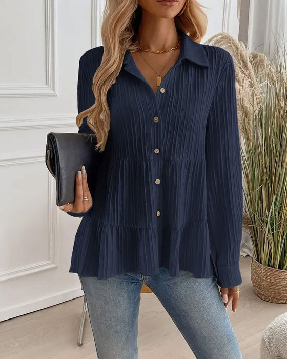 Elegant Lapel Waist Shirt