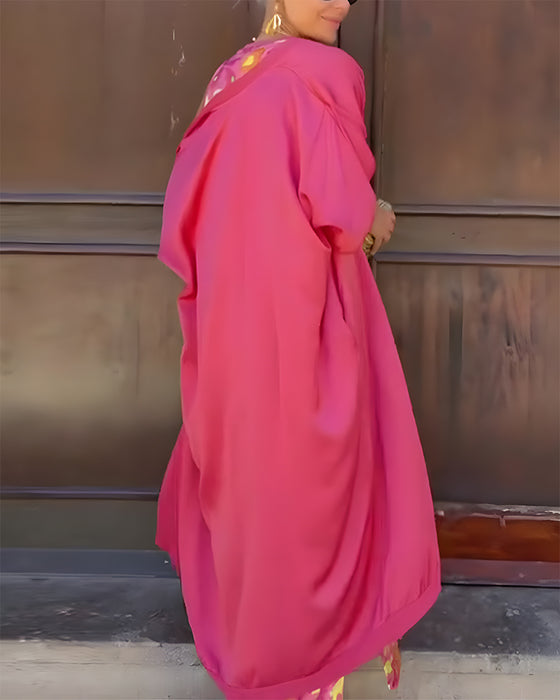 Sleeveless Long Dress With Long Cardigan Set