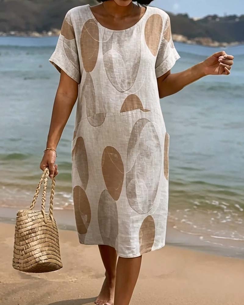 Polka Dot Loose Straight Dress