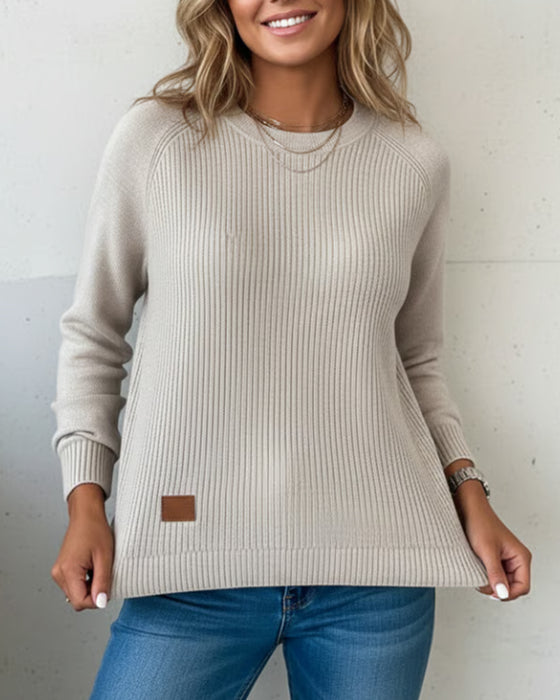 Fashionable Crew Neck Pullover