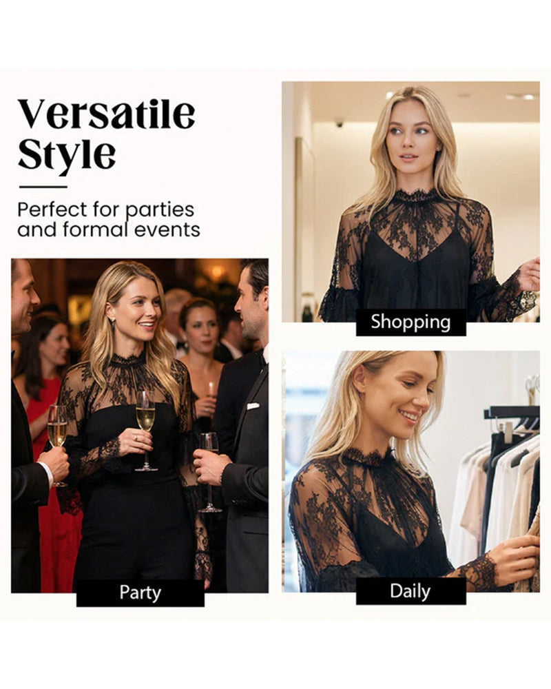 Elegant Hollow-Out Lace Dress