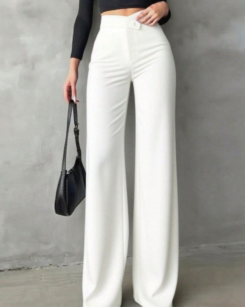 High Waisted Draped Suit Pants