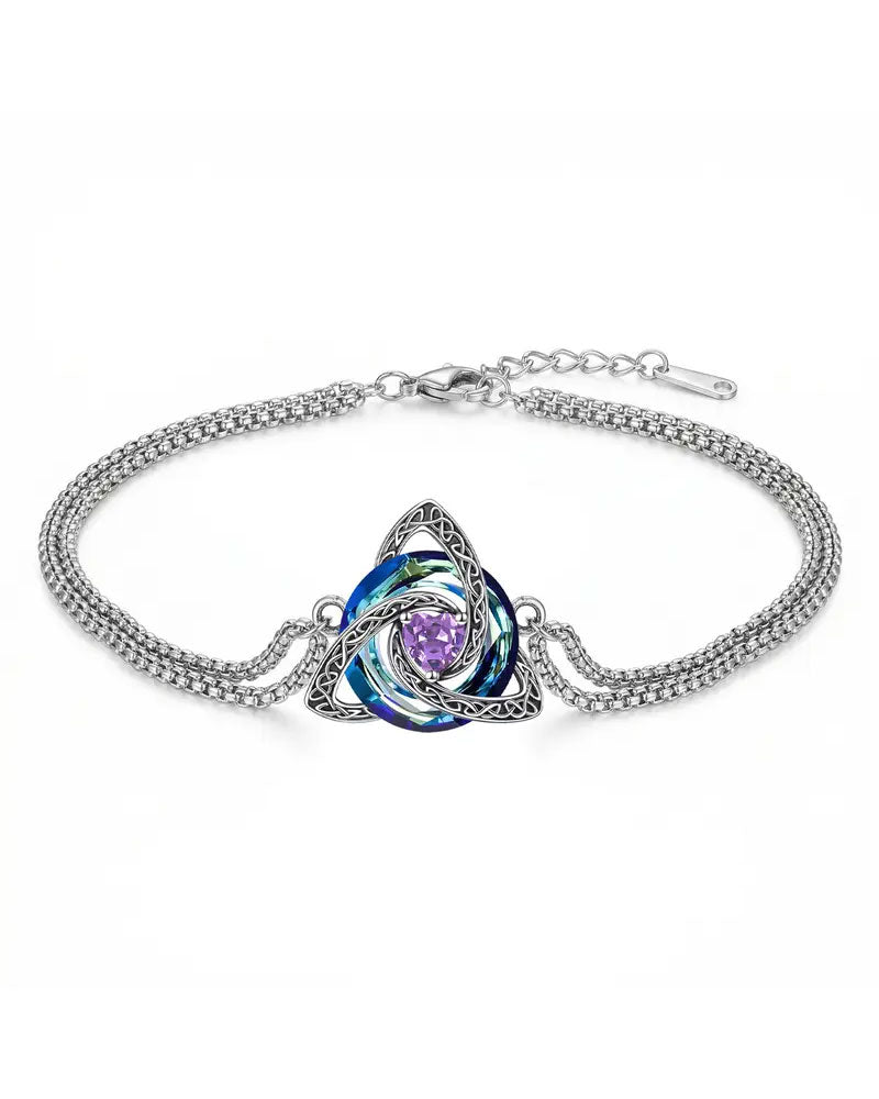 Birthstone Trinity Knot Bracelet