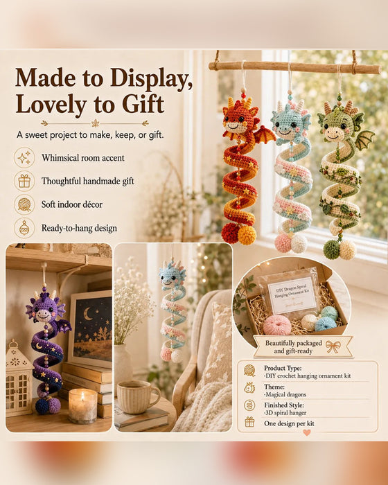 🐉 Beginner-Friendly DIY Set for an Enchanted Dragon Spiral Hanging Ornament | Complete Set Including All Tools and a Step-by-Step Guide 💕