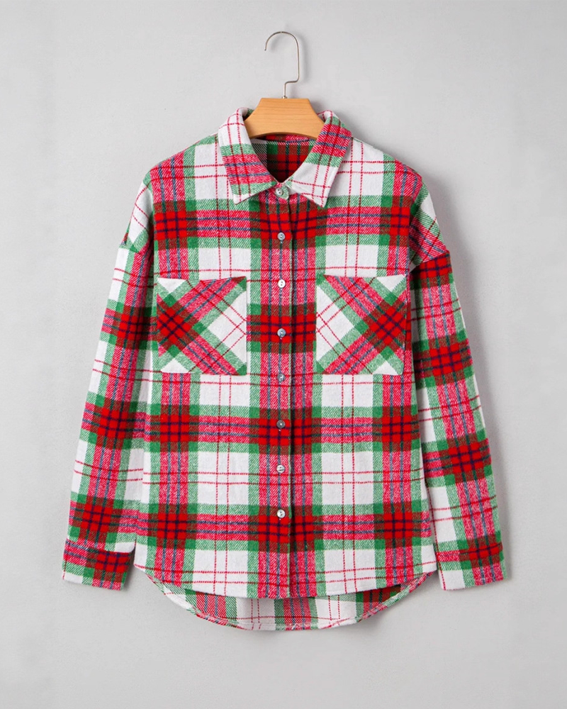 Checkered Woolen Shirt Relaxed Coat