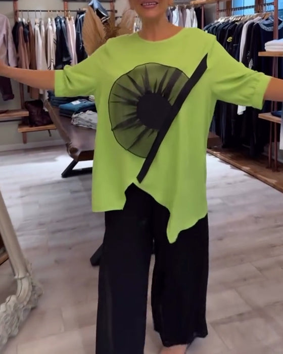 Floral Print Short-Sleeved Casual T-Shirt